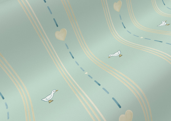 Puddle Down, Duck Stripe Egg - Roller Blind - Image 4